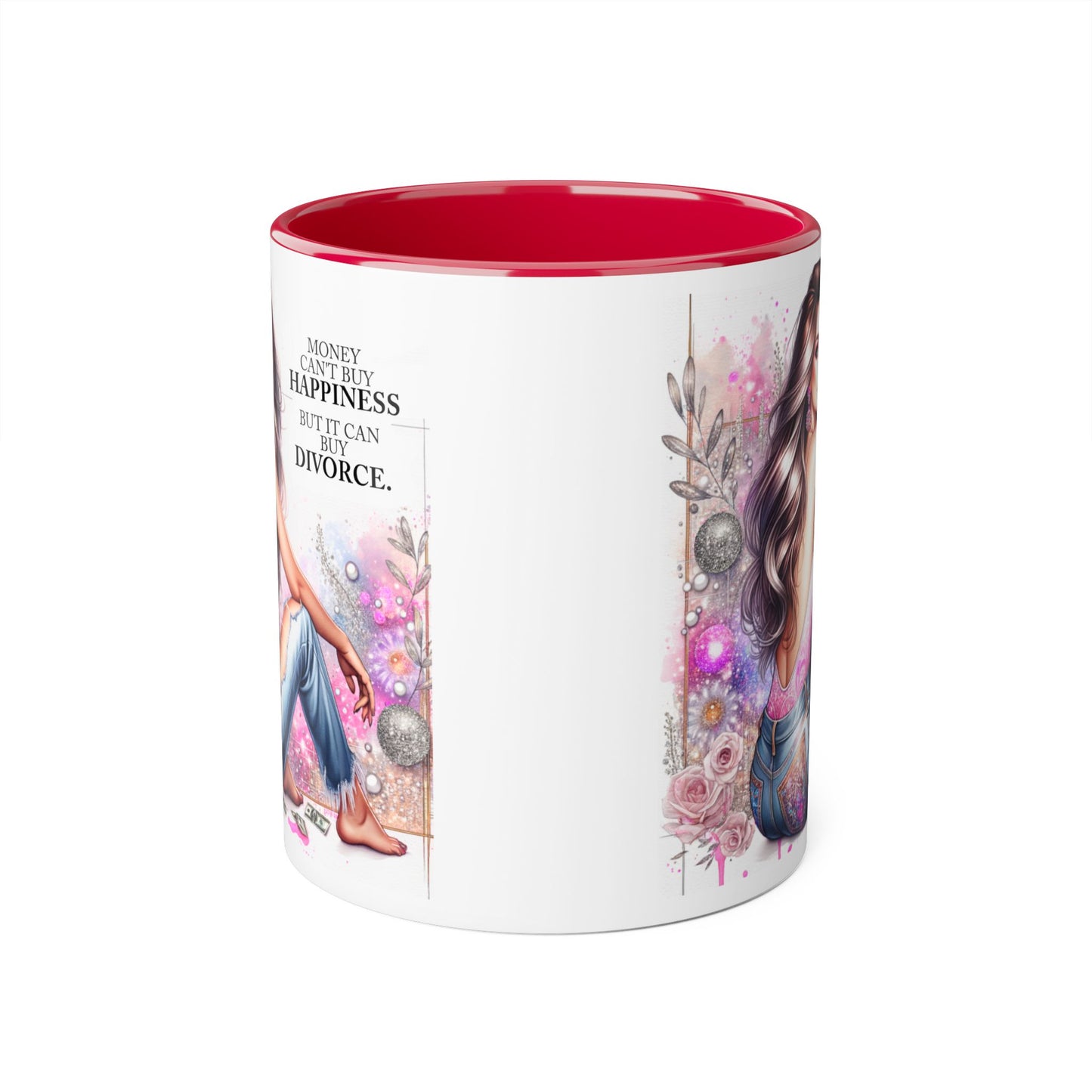 Money Can't Buy Happiness But It Can Buy Divorce Humoristic  Accent Mug | Funny Coffee Cup | Gift for Her | Unique Barware for Friends | Birthday & Self-Care Mug