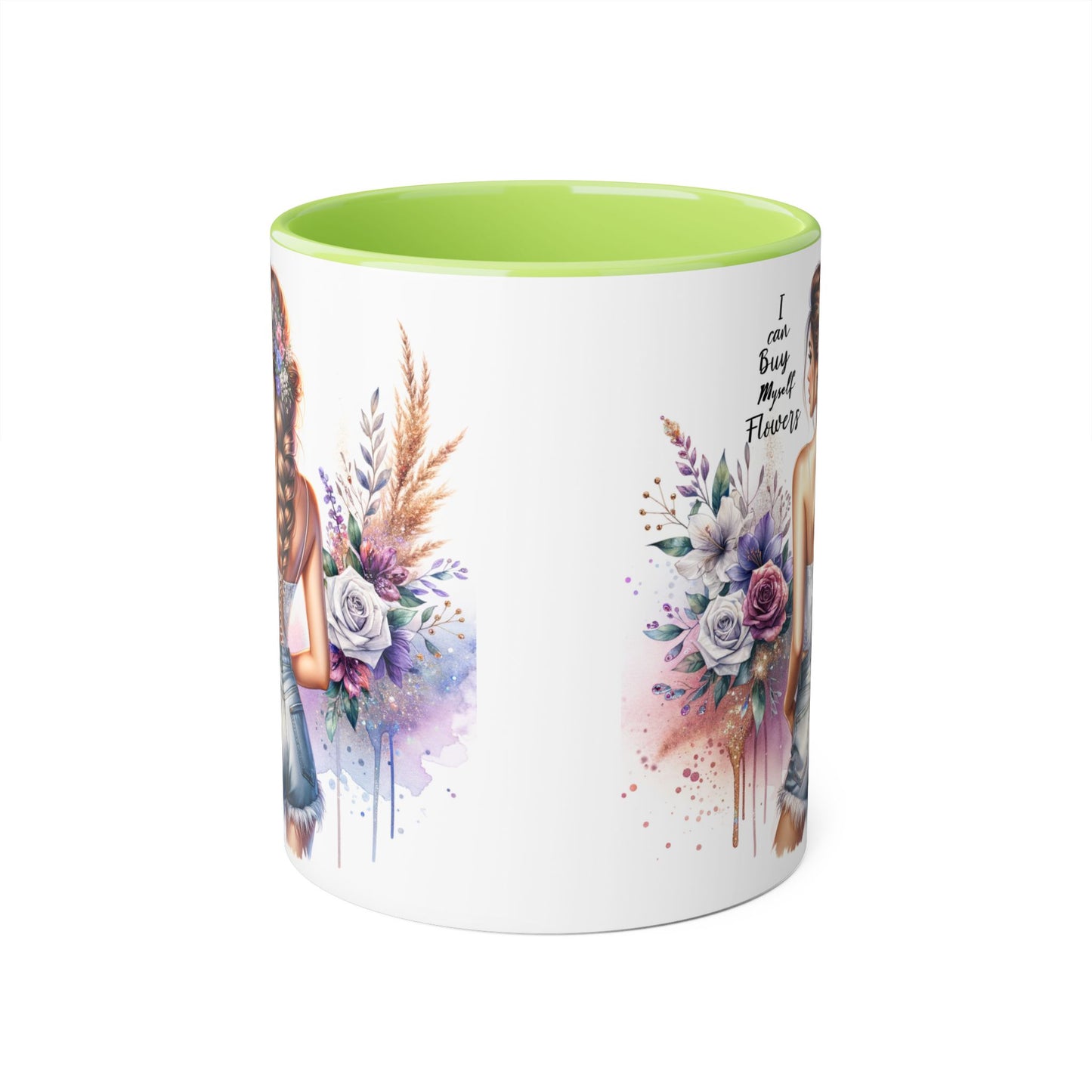 I Can Buy Myself Flowers Floral-Inspired Accent Mug, Boho Coffee Cup, Gift for Flower Lovers, Artful Drinkware for Special Occasions, Women's Inspirational Mug
