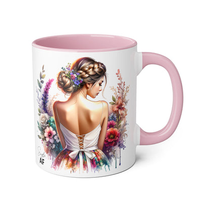 Single AF Floral Elegance Mug, Custom Coffee Cup, Gift for Her, Bridesmaid Present, Artful Design, Home Decor
