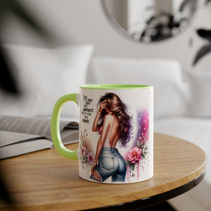 Money Can't Buy Happiness But It Can Buy Divorce Humoristic Stylish Woman's Accent Mug, Empowering Gift for Friends, Inspirational Coffee Cup, Perfect for Birthdays, Relaxing Moments