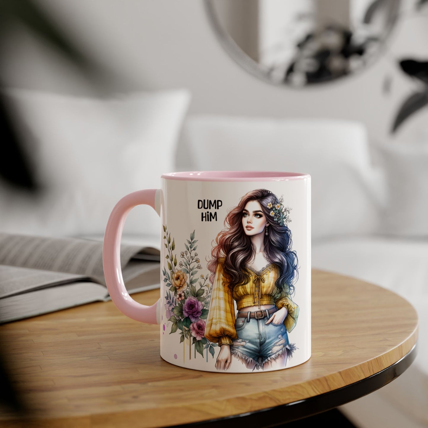Stylish Floral Accent Mug for Empowering Drinks – Perfect Gift for Friends, Self-Care, Birthdays, Celebrations