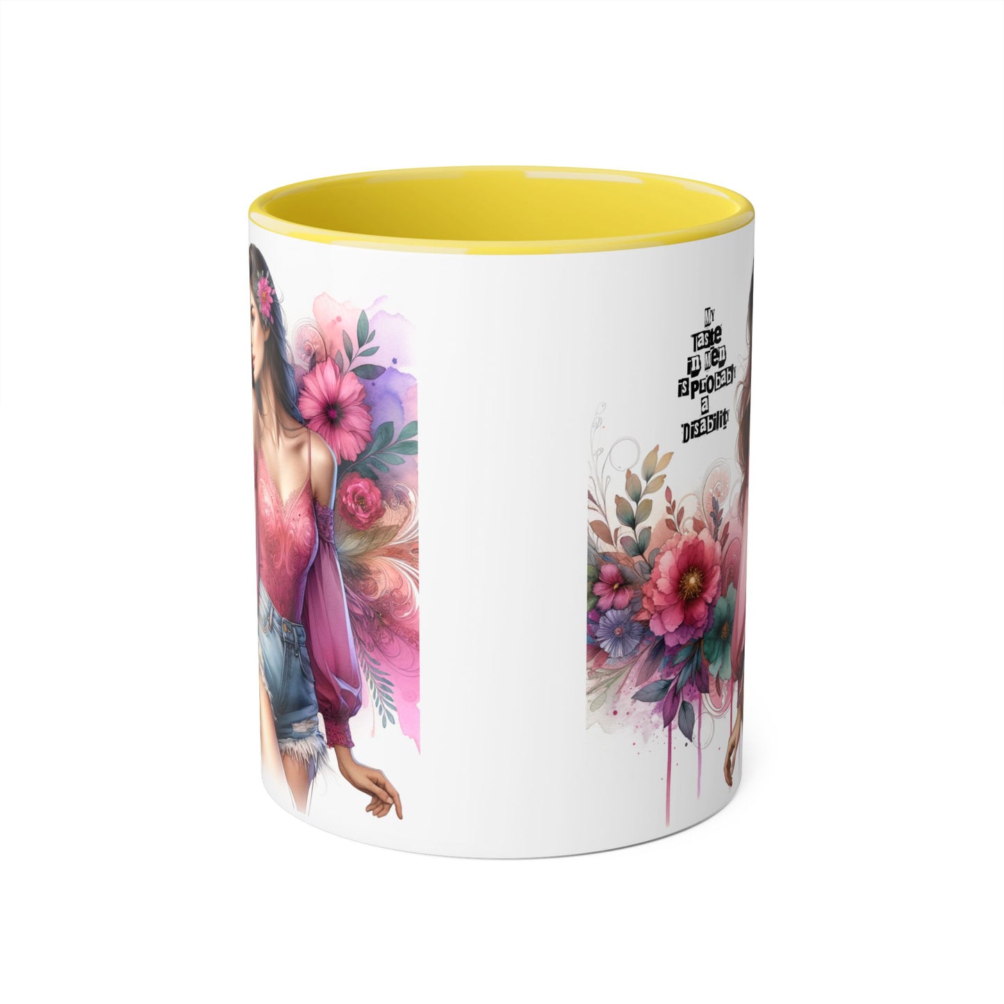 Funny Accent Mug - My Taste in Men is Probably a Disability Humor 11oz Cup