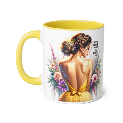 I Don't Make Mistakes, I Date Them Elegant Floral Accent Mugs, Artful Coffee Cup, Gift for Friends, Women’s Birthday, Inspirational Quote Mug, Home Decor