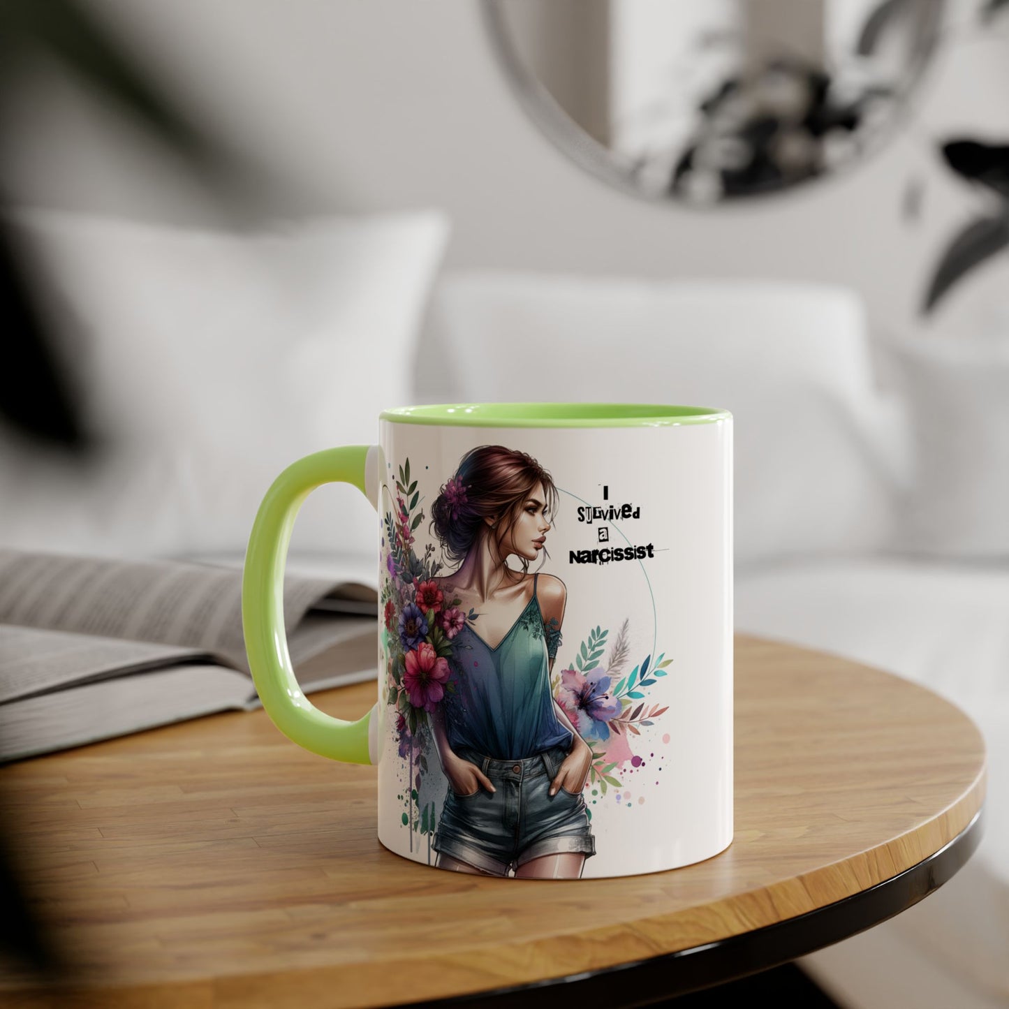 Floral Art Accent Mug - Stay Wild & Nameless, Bohemian Coffee Cup, Floral Gift for Her, Unique Home Decor, Mug for Tea Lovers