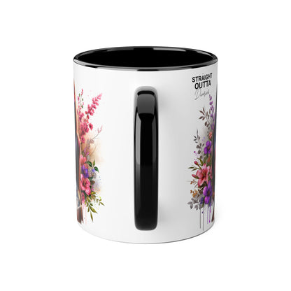Straight Outta Divorced Humoristic Floral Accent Mug