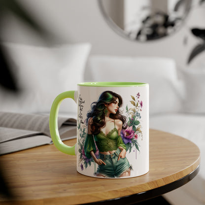 I Was Married Before But I'm Better Now Humoristic Floral Goddess Accent Mug, Inspirational Coffee Cup, Gift for Her, Boho Chic Drinkware, Unique Art Mugs, Home Decor