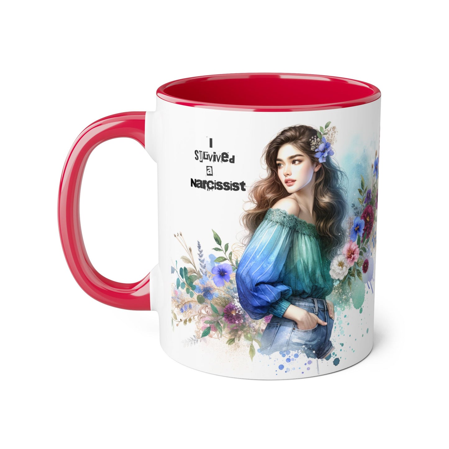 Survivor Accent Mug, Inspirational Gift Mug, Unique Art Coffee Cup, Self-Care Mug for Her, Perfect for Friendship, Recovery Gift