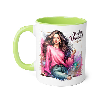 Freshly Divorced Accent Mug | Empowering Coffee Cup for Newly Single | Celebrate New Beginnings | Humorous Gift for Friends | Divorce [...]
