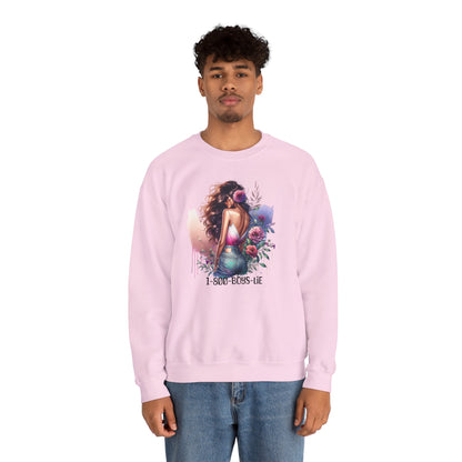 1-800-Boys-Lie Boss Babe Floral Sweatshirt | Unisex Comfortable Crewneck, Trendy Gift for Her, Affirmation Clothing, Cozy Fashion