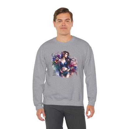 I Am My Own Happily Ever After  Floral Goddess Sweatshirt | Cozy Unisex Crewneck | Perfect Gift for Fall/Winter, Artistic Apparel, Wall Art Sweatshirt, Everyday Wear