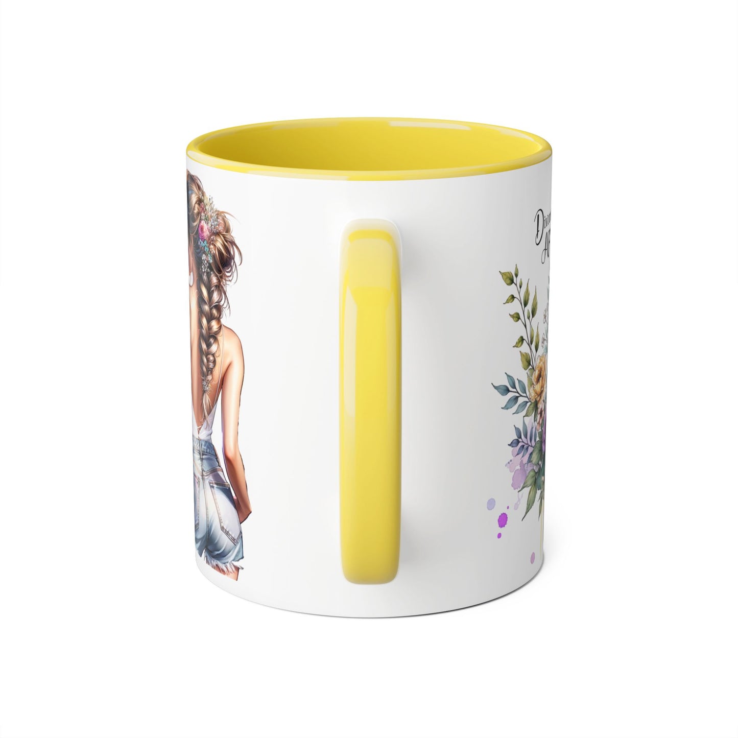 Divorced AF Floral Accent Mug - Perfect Gift for Friends, Coffee Lovers, Humor, Self-Care, Divorce Parties