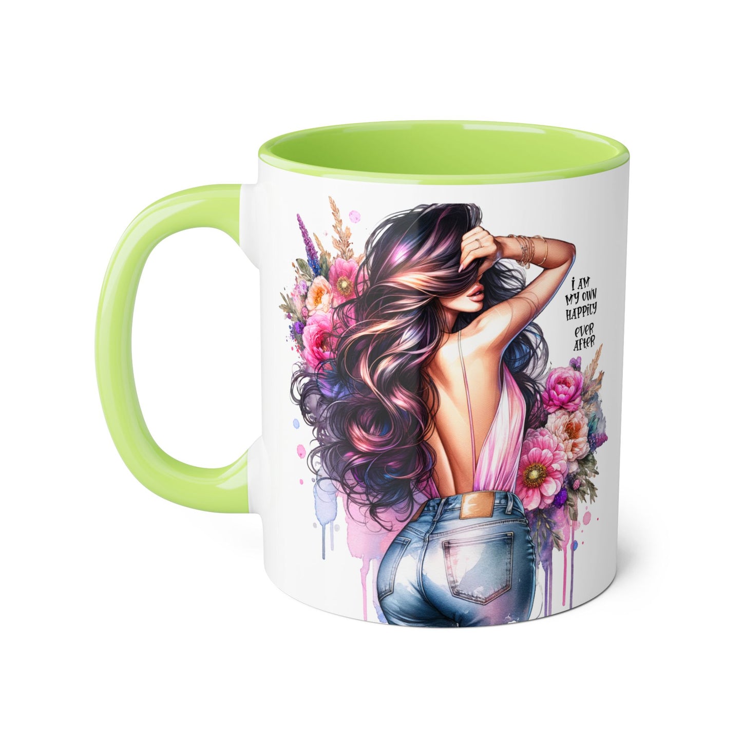 I Am My Own Happily Ever After Self-Love Floral Accent Mug - 11oz Inspirational Coffee Cup