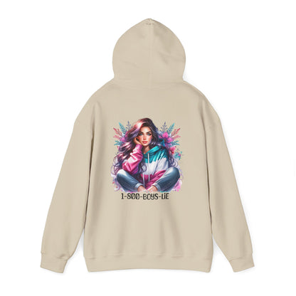 1-800-Boys-Lie Colorful Graphic Hoodie for Women, Cozy Unisex Sweatshirt, Trendy Streetwear, Perfect Gift for Any Occasion