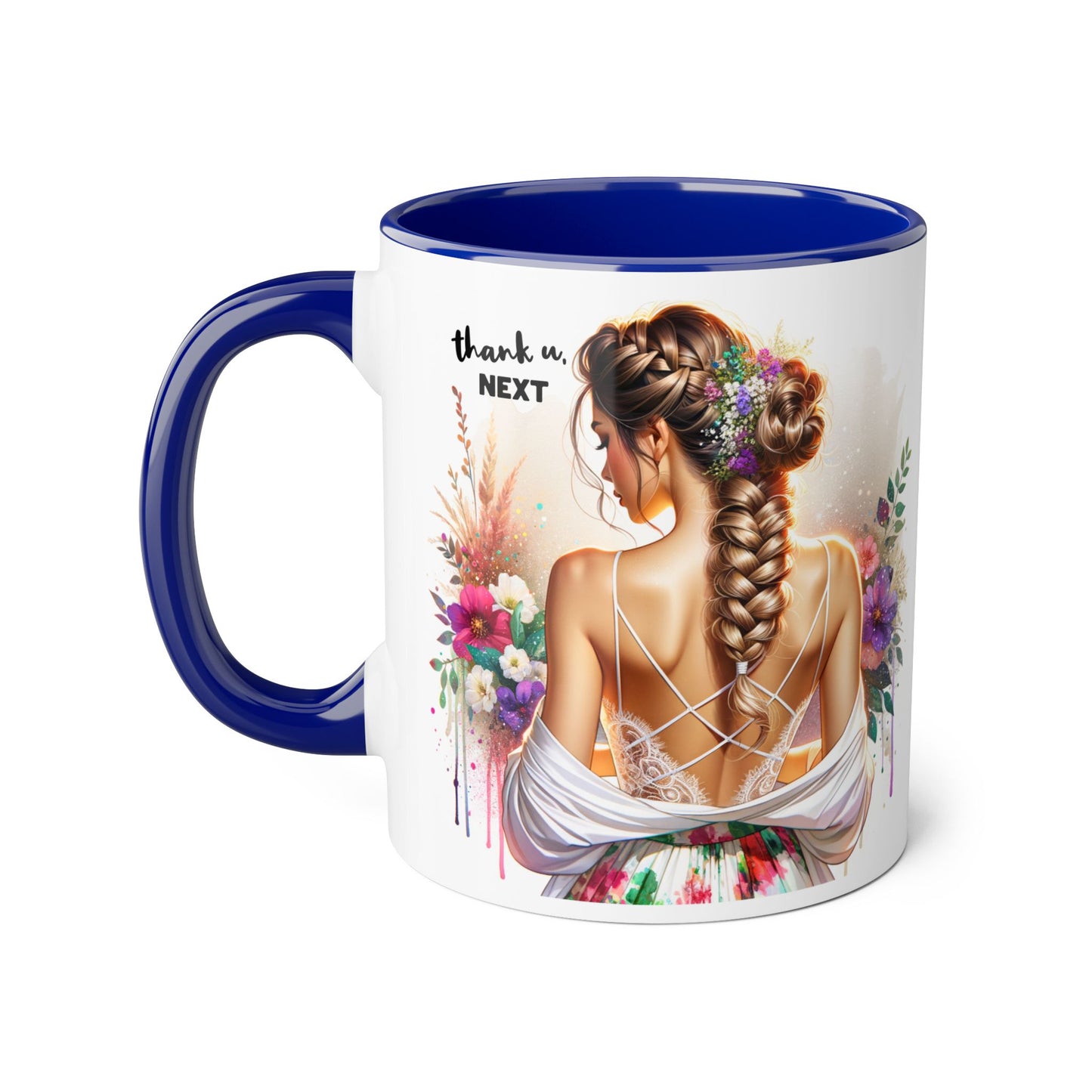 Thank U, Next Chic Floral Accent Mug, Next Season Inspired Coffee Cup, Gift for Her, Boho Style Drinkware, Home Decor, Unique Birthday Present