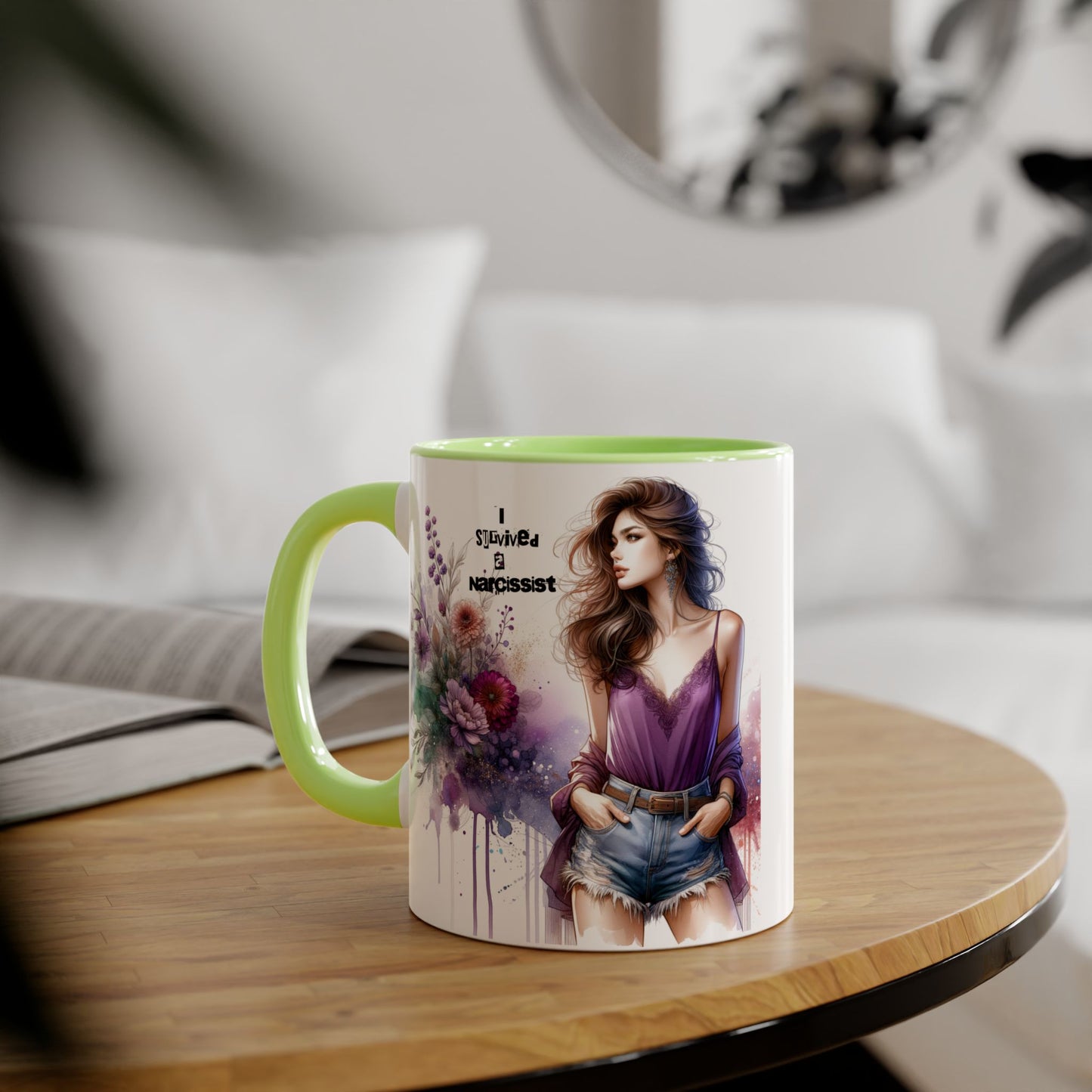 Stylish Quote Mug, Fashion Lover Gift, Narcissist Coffee Cup, Floral Design Mug, Unique Drinkware for Her