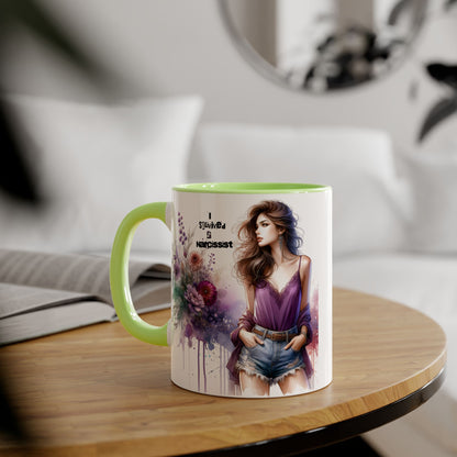 Stylish Quote Mug, Fashion Lover Gift, Narcissist Coffee Cup, Floral Design Mug, Unique Drinkware for Her