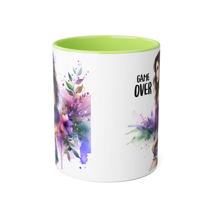 Game Over Accent Mug - Stylish Coffee Cup for Gamers, Unique Gift, Trendy Home Decor, Birthday Present, Cafe Lover's Essential