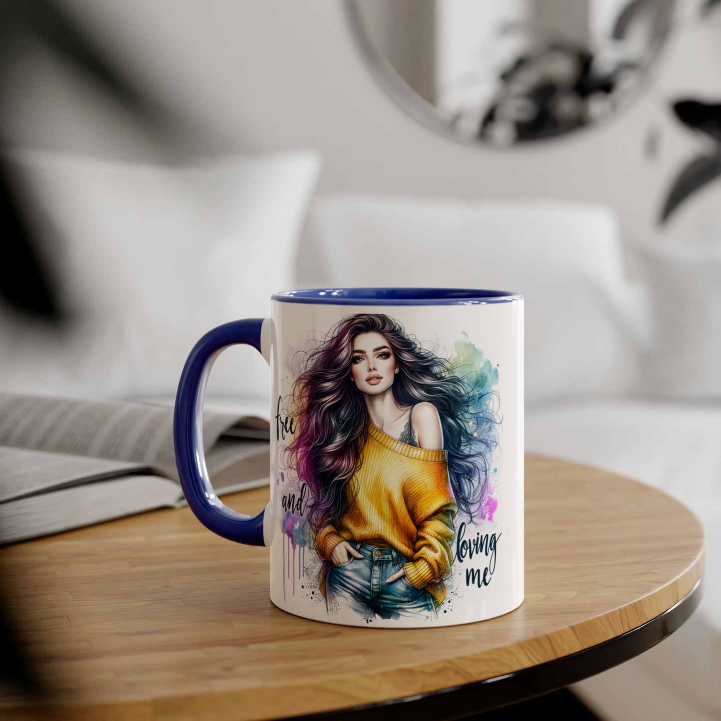 Colorful Inspirational Accent Mug, Free and Loving Me Coffee Cup, Artistic Drinkware Gift for Her, Vibrant Daily Motivation, Birthday [...]
