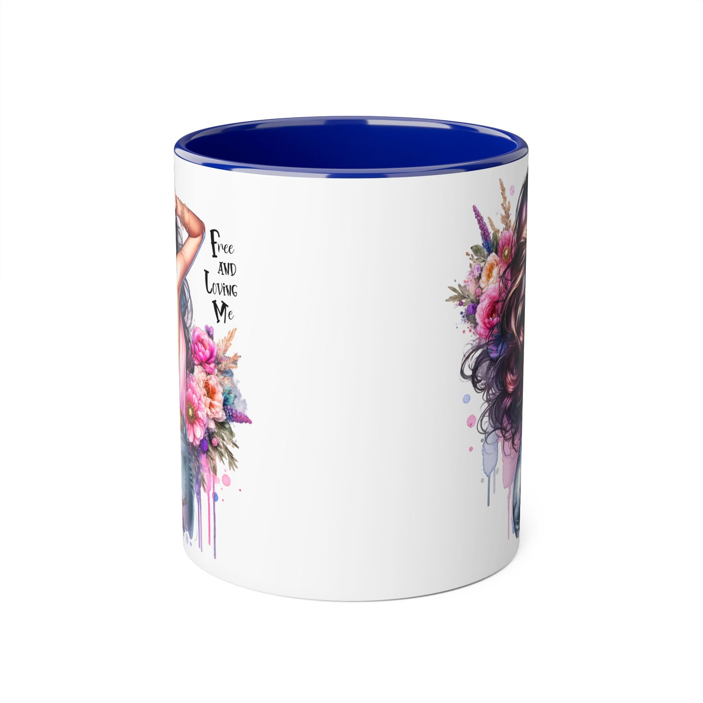 Boho Floral Accent Mug, Empowering Coffee Cup, Gift for Friends, Home Decor, Art Lover's Mug