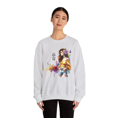 Lost You And Found Me Floral Art Crewneck Sweatshirt, Cozy Unisex Sweater, Gift for Her, Spring Fashion, Inspirational Quote Apparel
