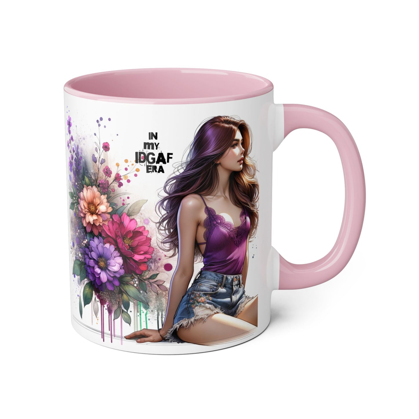 Chic Floral Accent Mug - Perfect for Coffee Lovers, Gift for Her, Home Decor, Floral Art Mug, Unique Drinkware