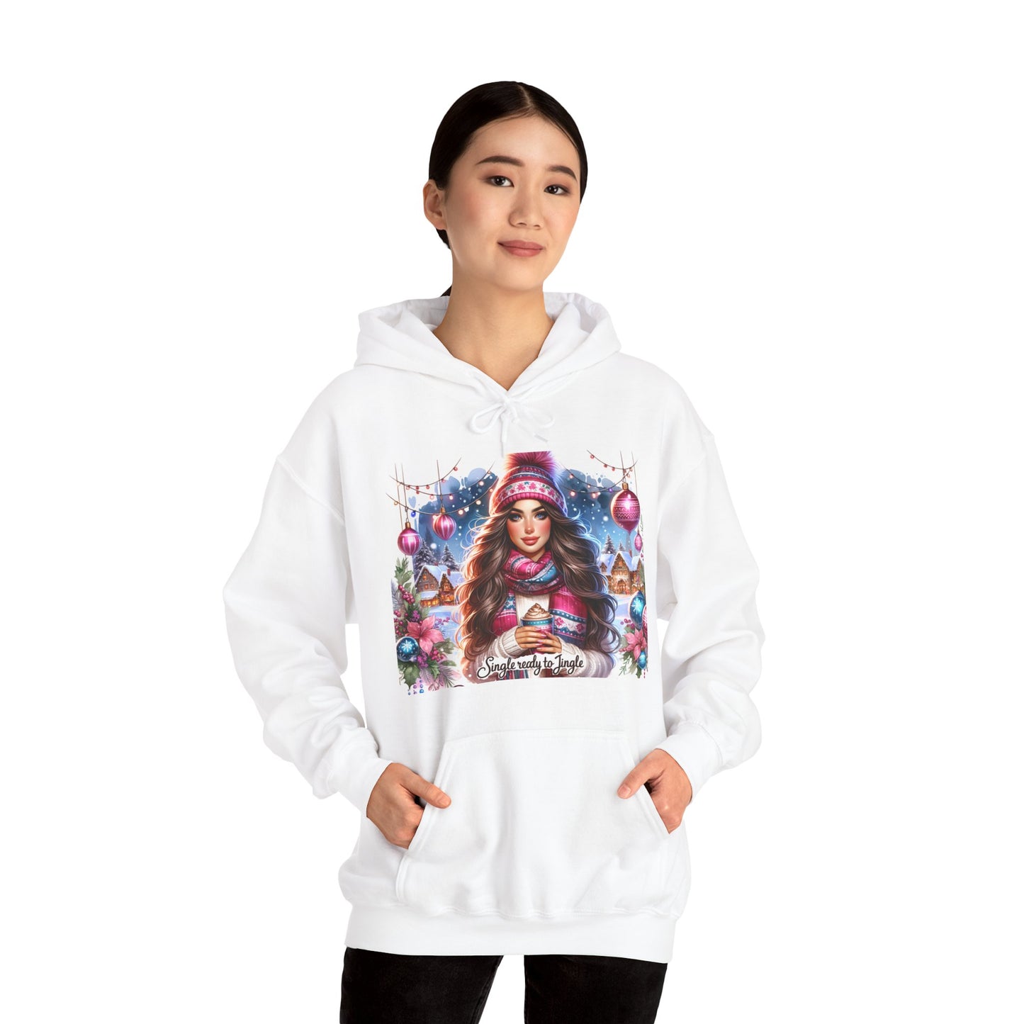 Christmas Hooded Unisex Sweatshirt - Single And Ready to Jingle