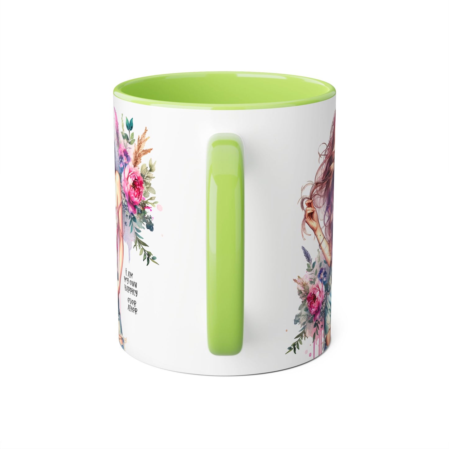 I Am My Own Happily Ever After Floral Beauty Accent Mug - Inspirational Coffee Cup, Gift for Her, Floral Mug, Motivational Drinkware, Cute Kitchen Decor