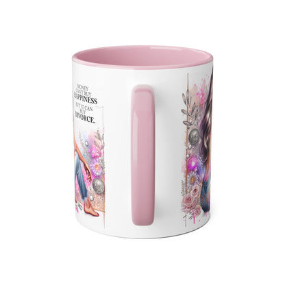 Money Can't Buy Happiness But It Can Buy Divorce Humoristic  Accent Mug | Funny Coffee Cup | Gift for Her | Unique Barware for Friends | Birthday & Self-Care Mug