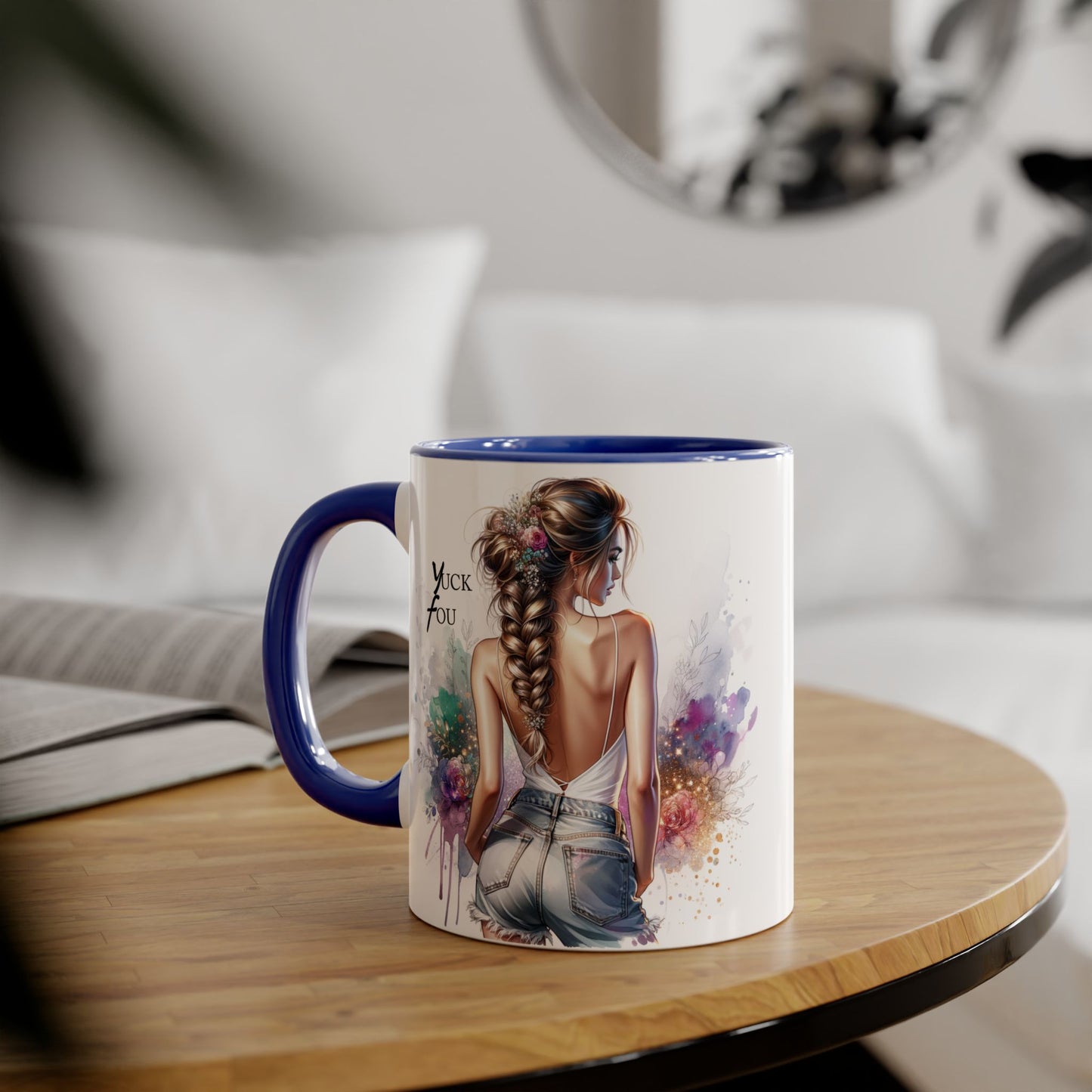 Yuck Fou Chic Coffee Mug, Stylish Drinkware, Gift for Friends, Art Mug, Inspirational Quote Mug, Unique Kitchen Decor, Fun Gift Idea