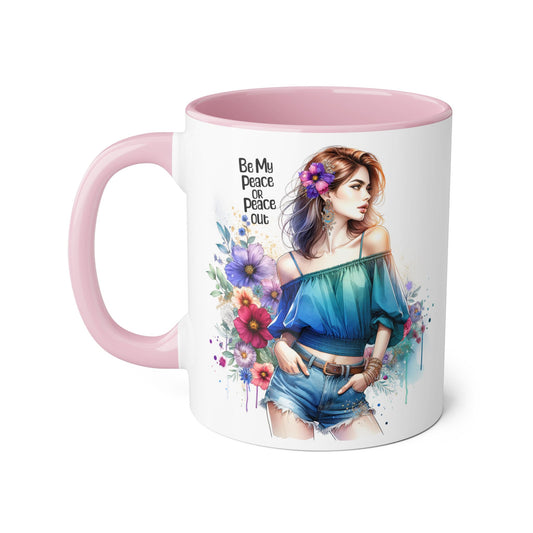 Be My Peace or Peace Out Accent 11oz Mug