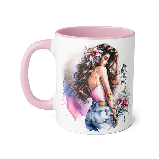 Lost You and Found Me Bohemian Accent Mugs - Lose You Found Me | Artistic Coffee Cup, Unique Gift, Decorative Drinkware, Floral Theme, Stylish Tea Mug