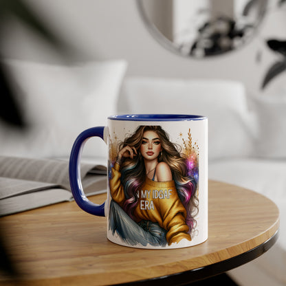 Chic IDGAF Accent Mug, Cool Coffee Cup, Trendy Drinkware, Stylish Gift, Artful Mug for Her