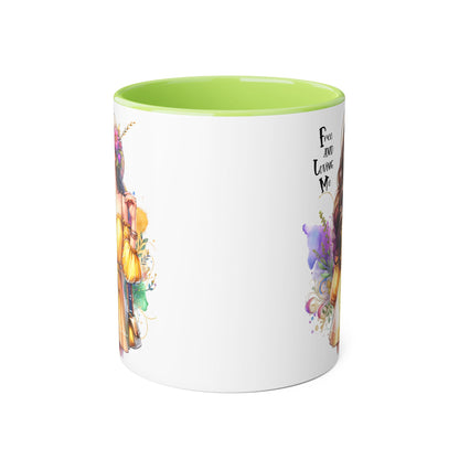 Free and Loving Me Vibrant Accent Mug, Colorful Coffee Cup for Self-Care
