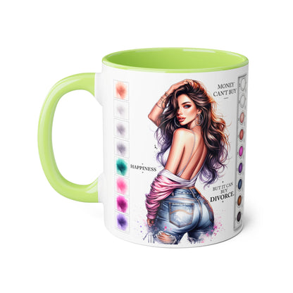 Money Can't Buy Happiness But It Can Buy Divorce Humoristic  Mug, Funny Coffee Cup for Women, Gift for Best Friend, Brighten Your Day with Laughs, Inspirational Drinkware