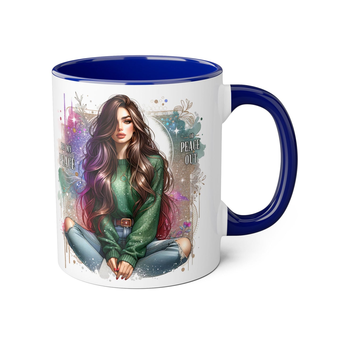 Artistic Be My Peace or Peace Out Mug, Inspirational Coffee Cup, Great for Relaxing Moments, Perfect Gift for Friends, Unique Home Decor, Peaceful Vibe