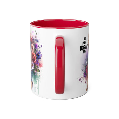 Colorful Floral IDGAF Mug, Inspiring Coffee Cup, Gift for Her, Sassy Drinkware, Unique Floral Mug, Birthday Gift