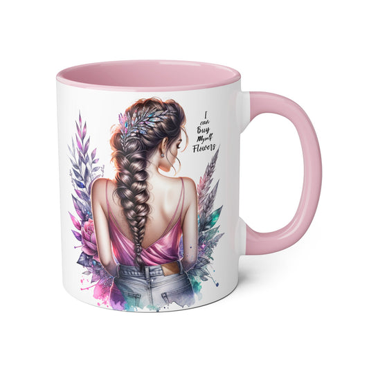 I Can Buy Myself Flowers Floral Inspirational Accent Mug - Perfect Gift for Women, Coffee Lovers, Housewarming, Birthdays, or Motivational Decor