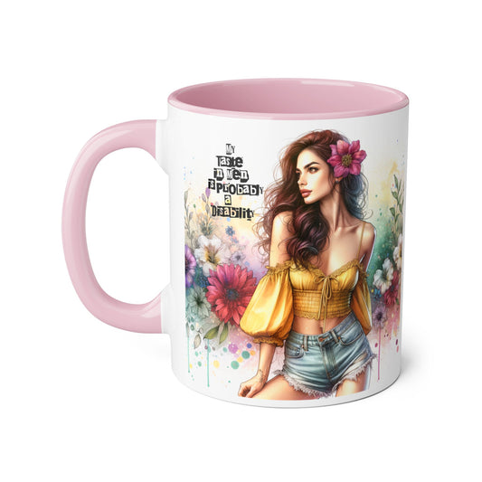 Funny Accent Mug - My Taste in Men is Probably a Disability Humor 11oz Cup
