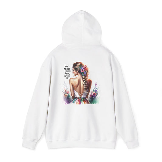I Don`t Make Mistake, I Just Date Them Colorful Boho Sweatshirt - Girl Back Design, Cozy Gift for Spring, Art Lover's Hoodie, Perfect for Birthdays, Festivals, Casual Wear