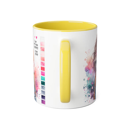 I Am My Own Happily Ever After Colorful Inspirational Accent Mug - Perfect for Coffee Lovers, Art Enthusiasts, Gift Ideas, Motivational Coffee Cup, Cozy Vibes