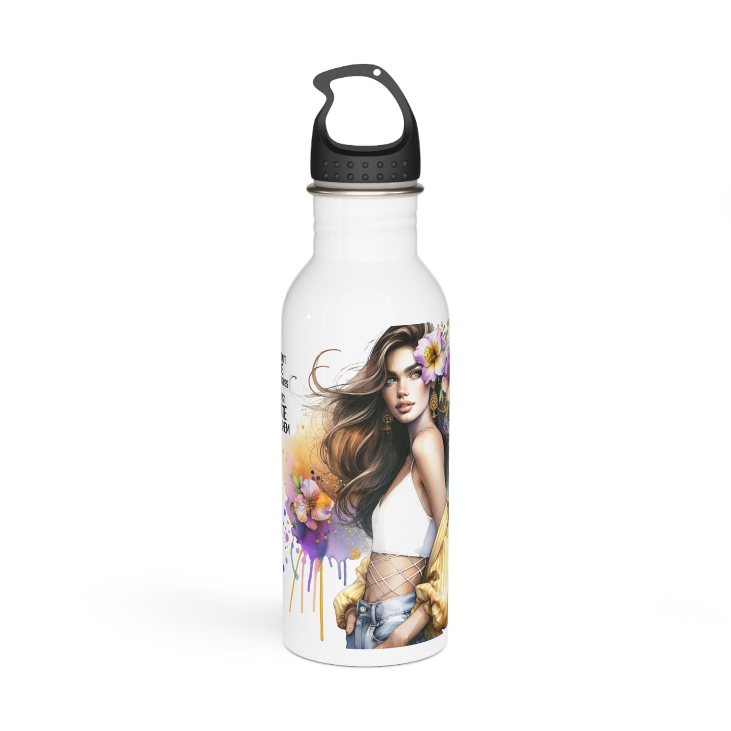 I Don't Make Mistakes, I Date Them Chic Stainless Steel Water Bottle - Floral Design, Eco-Friendly Travel Mug, Fitness Hydration, Unique Gift, Sustainability Lover