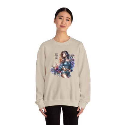 Lost You And Found Me Whimsical Floral Crewneck Sweatshirt | 'Until You Came to Me' Quote | Cozy Gift for Her, Floral Sweatshirt, Relaxed Style, Casual Wear