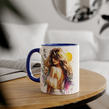 I Don't Make Mistakes, I Date Them Bohemian Floral Accent Mug, Inspirational Coffee Cup, Gift for Her, Art Coffee Mug, Unique Tea Mug, Home Decor