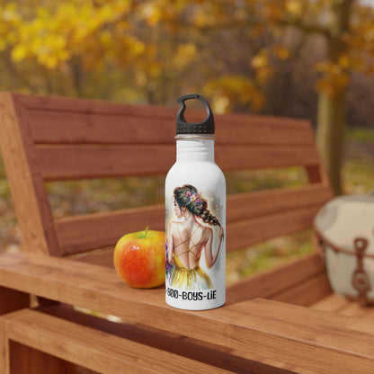 1-800-Boys-Lie Stylish Stainless Steel Water Bottle with Floral Design, Perfect for Daily Hydration, Gifts, Outdoor Adventures, 1-800-BOYS-LIE