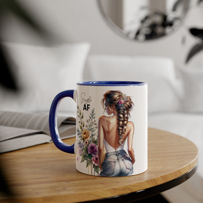 Single AF Chic Floral Accent Mug for Single Ladies | Perfect Gift for Birthdays, Weddings, or Just Because