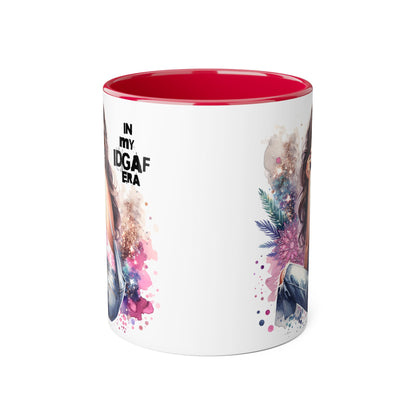 Stylish IDGAF Era Accent Mug, Empowering Gift for Her, Cute Coffee Cup, Trendy Drinkware, Funny Quote Mug, Perfect for Gifting