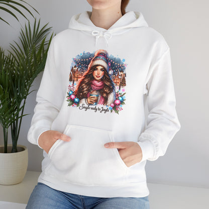 Christmas Hooded Unisex Sweatshirt - Single And Ready to Jingle