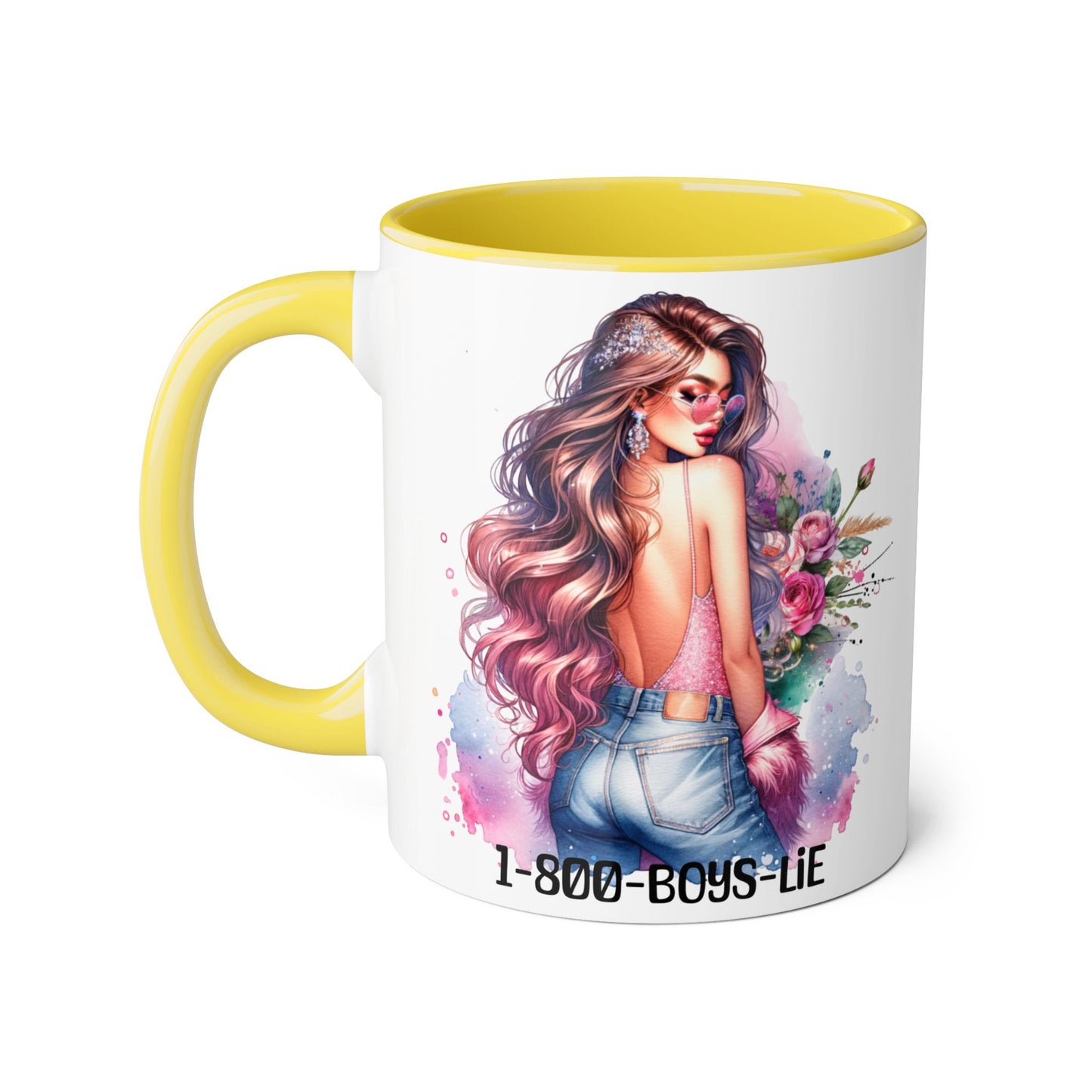 Trendy Coffee Mug with Chic Girl Design - Perfect Gift for Friends, 1-800-Boys-Lie, Cute Floral Mug, Birthday Gift, Coffee Lover, [...]