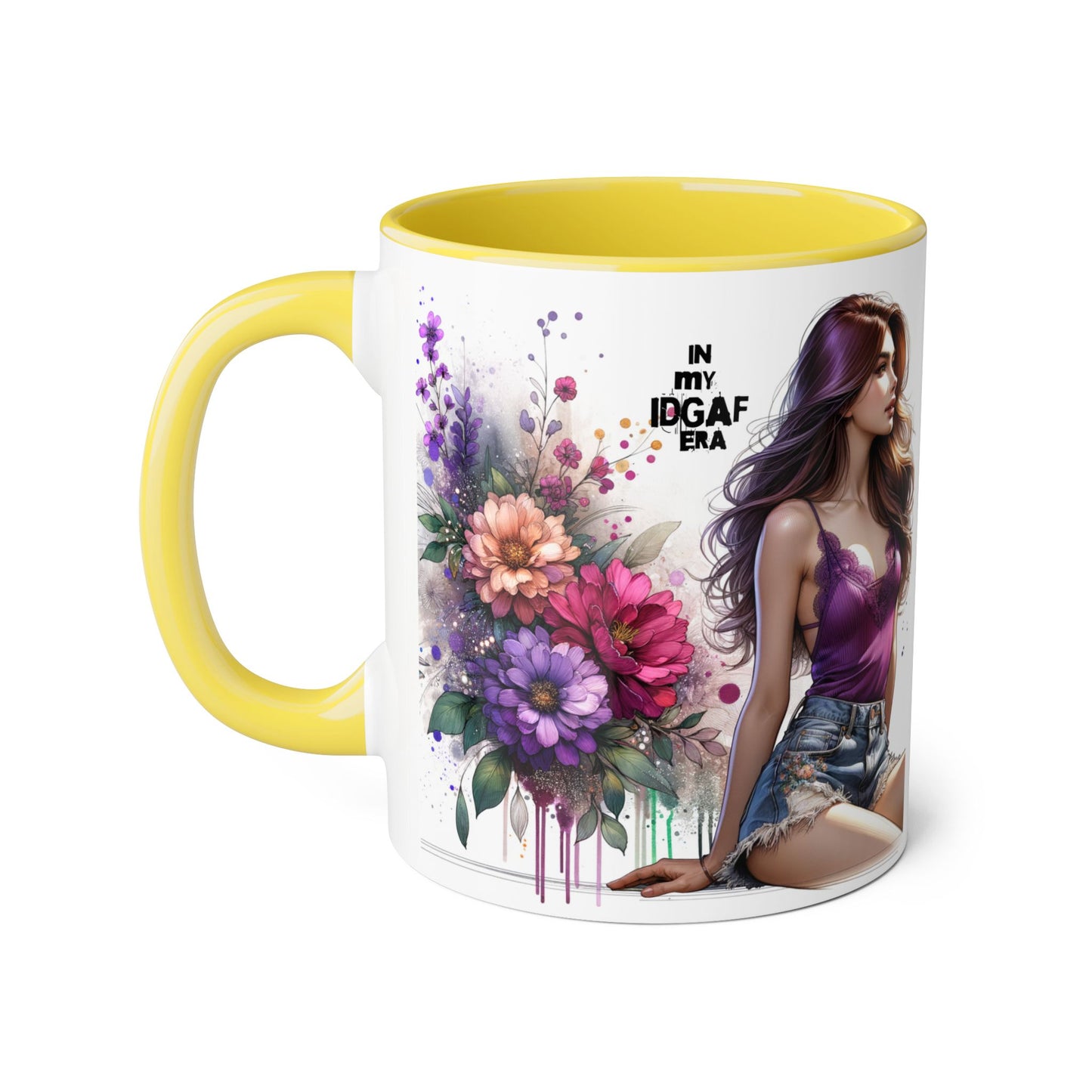 Chic Floral Accent Mug - Perfect for Coffee Lovers, Gift for Her, Home Decor, Floral Art Mug, Unique Drinkware