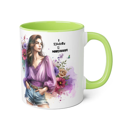 Stylish Floral Accent Mug with Quote, Perfect Gift for Coffee Lovers, Home Decor, Inspirational, Birthday, Humor, Self-Love